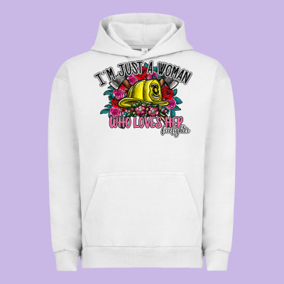 Im Just A Woman Who Loves Her Firefighter Urban Hoodie Designed By Sublimationcraftshop