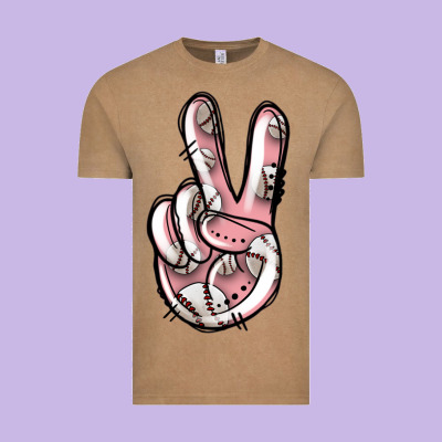 Baseball Peace Sign Vintage Tee Designed By Jasminsmagicworld