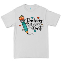 Dove Grey teaching i̇s a work of heart Premium Tee - JahusDesignShop
