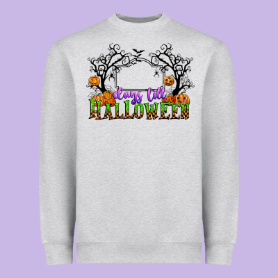 Days Till Halloween Heavyweight Sweatshirt Designed By Cowgirlartshop
