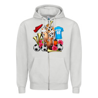 Dove Grey Soccer Cold Drink Frappe Zipper Hoodie - FaDigitalArtStudio