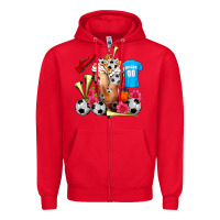 Red Soccer Cold Drink Frappe Zipper Hoodie - FaDigitalArtStudio