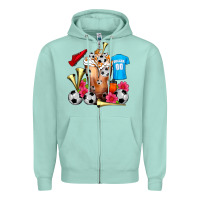 Seafoam Soccer Cold Drink Frappe Zipper Hoodie - FaDigitalArtStudio