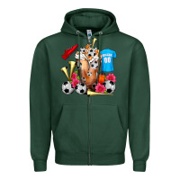 Sports Green Soccer Cold Drink Frappe Zipper Hoodie - FaDigitalArtStudio