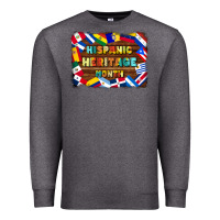 Charcoal Heather hispanic heritage flags Premium Sweatshirt - BundleAndBundleShop