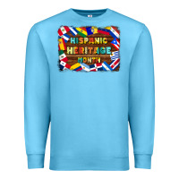 Ocean Blue hispanic heritage flags Premium Sweatshirt - BundleAndBundleShop