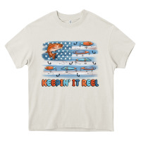Cream fishing lure flag keepin' it reel Heavy Core Tee - MaliasSmallBusiness