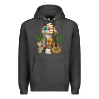 Charcoal Heather Mexican Hot Coffee Cup Premium Hoodie - FaDigitalArtStudio