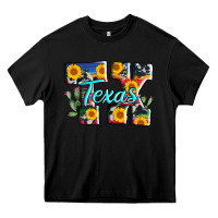 Black texas tx serape sunflower cowhide Heavy Core Tee - AdoDesignShop