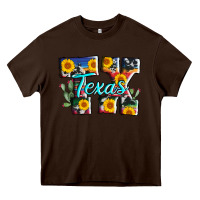 Chocolate Brown texas tx serape sunflower cowhide Heavy Core Tee - AdoDesignShop