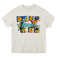 Cream texas tx serape sunflower cowhide Heavy Core Tee - AdoDesignShop
