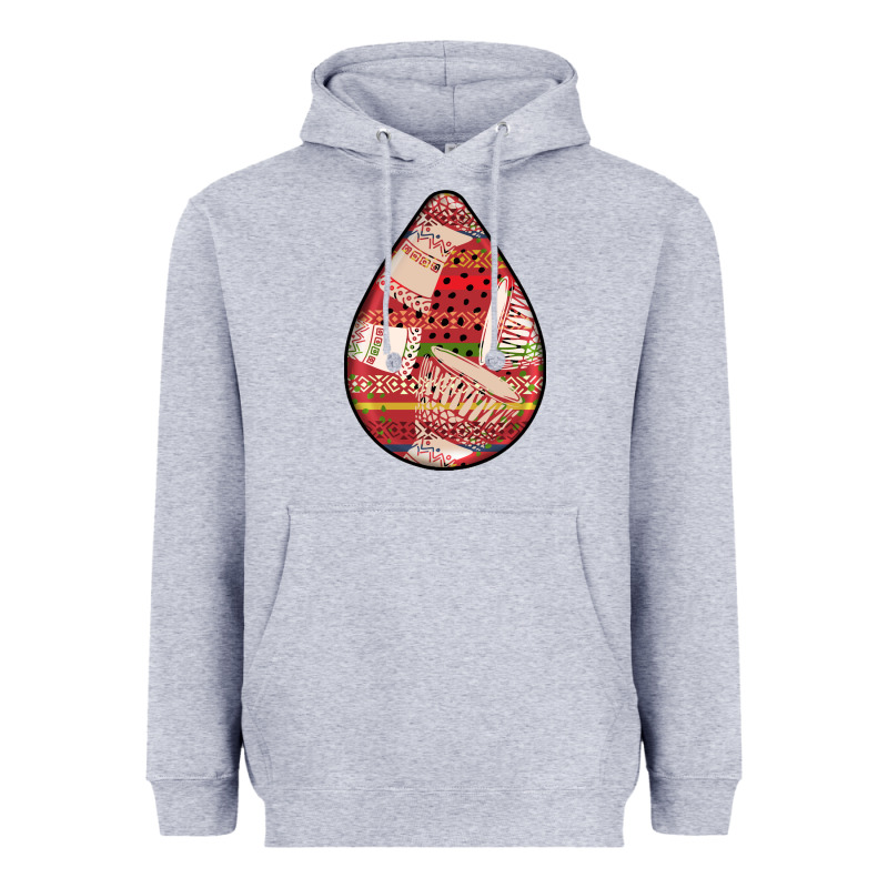 African Fabric Pattern Teardrop Earrings 3 Heavyweight Hoodie by BundleAndBundleShop | Teevron