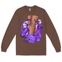 Chestnut Cancer diva purple ribbon Long Sleeve Tee - NancyCooperArtShop