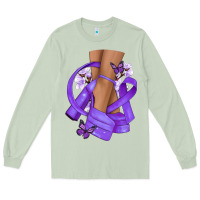 Matcha Cancer diva purple ribbon Long Sleeve Tee - NancyCooperArtShop