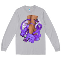 Moon Dust Cancer diva purple ribbon Long Sleeve Tee - NancyCooperArtShop
