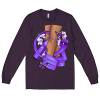 Plum Cancer diva purple ribbon Long Sleeve Tee - NancyCooperArtShop