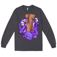Smoke Cancer diva purple ribbon Long Sleeve Tee - NancyCooperArtShop