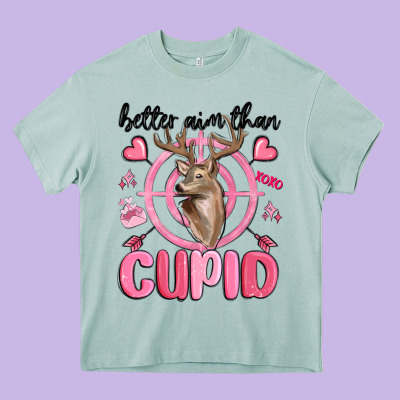 Better Aim Than Cupid Heavy Core Tee Designed By Maliassmallbusiness