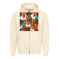 Sandshell western  chicken with sunflowers seamless pattern Zipper Hoodie - FaDigitalArtStudio