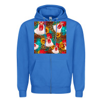 True Royal western  chicken with sunflowers seamless pattern Zipper Hoodie - FaDigitalArtStudio