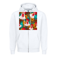 White western  chicken with sunflowers seamless pattern Zipper Hoodie - FaDigitalArtStudio