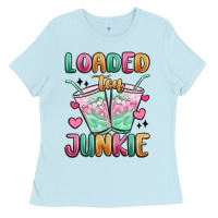Baby Blue loaded tea junkie Ladies Tee - MaliasSmallBusiness