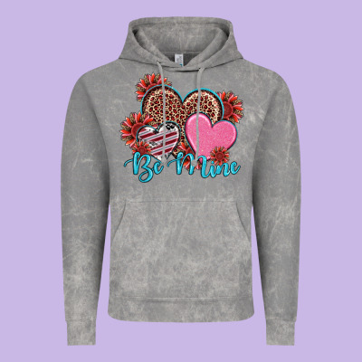 Valentine's Day Be Mine Hearts Sunflower Vintage Hoodie Designed By Ranaportraitstore