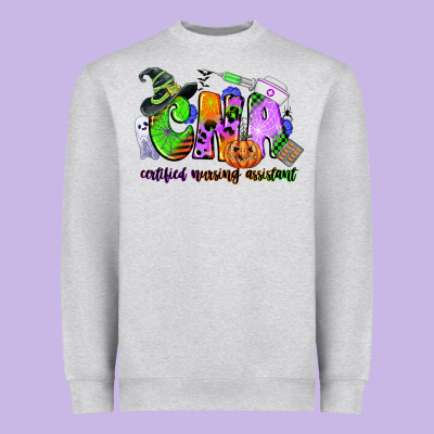 Cna Certified Nursing Assistant Halloween Heavyweight Sweatshirt Designed By Cowgirlartshop