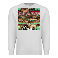 Dove Grey horses seamless pattern Premium Sweatshirt - BundleAndBundleShop