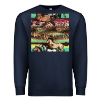 Navy horses seamless pattern Premium Sweatshirt - BundleAndBundleShop