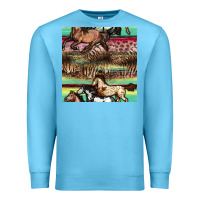 Ocean Blue horses seamless pattern Premium Sweatshirt - BundleAndBundleShop