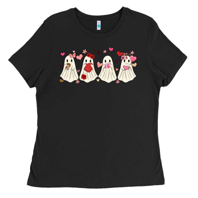 Valentines Day Ghost Ladies Tee by MaliasSmallBusiness | Teevron