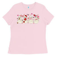 Bubblegum Pink valentines day ghost Ladies Tee - MaliasSmallBusiness