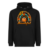 Black thankful pumpkin rainbow Heavyweight Hoodie - BundleAndBundleShop