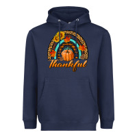 Navy thankful pumpkin rainbow Heavyweight Hoodie - BundleAndBundleShop