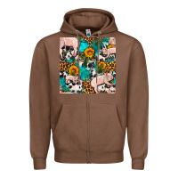 Chestnut american yorkshire pig seamless pattern Zipper Hoodie - FaDigitalArtStudio