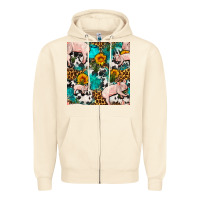 Sandshell american yorkshire pig seamless pattern Zipper Hoodie - FaDigitalArtStudio