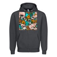 Smoke american yorkshire pig seamless pattern Zipper Hoodie - FaDigitalArtStudio