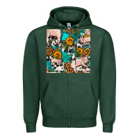 Sports Green american yorkshire pig seamless pattern Zipper Hoodie - FaDigitalArtStudio