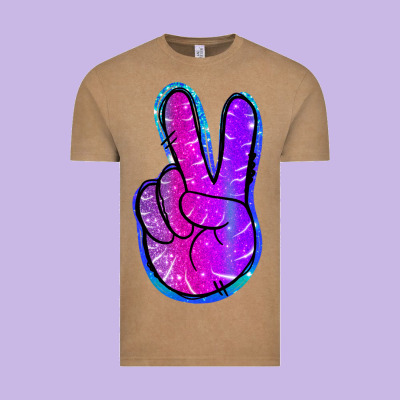Mermaid Peace Sign Vintage Tee Designed By Jasminsmagicworld