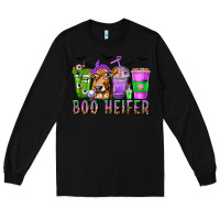 Black Boo Heifer Coffee Cups with Halloween Long Sleeve Tee - texasbilliewilder