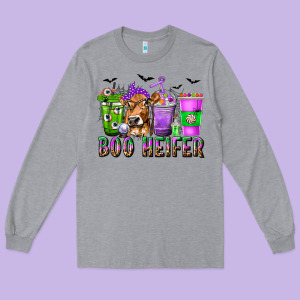 Boo Heifer Coffee Cups With Halloween Long Sleeve Tee Designed By Texasbilliewilder