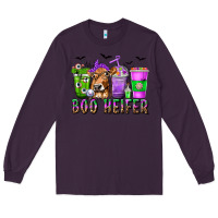 Plum Boo Heifer Coffee Cups with Halloween Long Sleeve Tee - texasbilliewilder