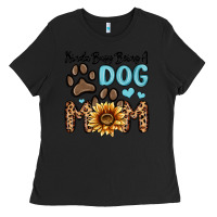 Black kinda busy being a dog mom Ladies Tee - MaliasSmallBusiness