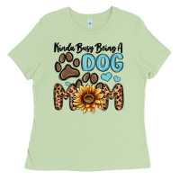 Matcha kinda busy being a dog mom Ladies Tee - MaliasSmallBusiness