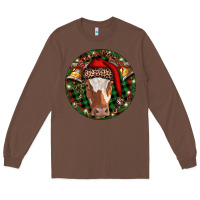 Chestnut Longhorn Cow Christmas Long Sleeve Tee - RanaPortraitStore