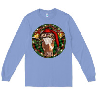Colony Blue Longhorn Cow Christmas Long Sleeve Tee - RanaPortraitStore