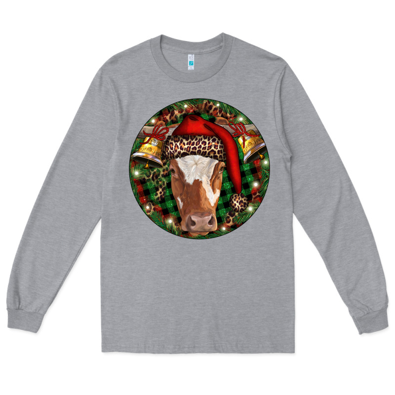 Longhorn Cow Christmas Long Sleeve Tee by RanaPortraitStore | Teevron