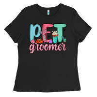 Black pet groomer Ladies Tee - MaliasSmallBusiness