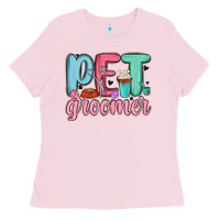 Bubblegum Pink pet groomer Ladies Tee - MaliasSmallBusiness